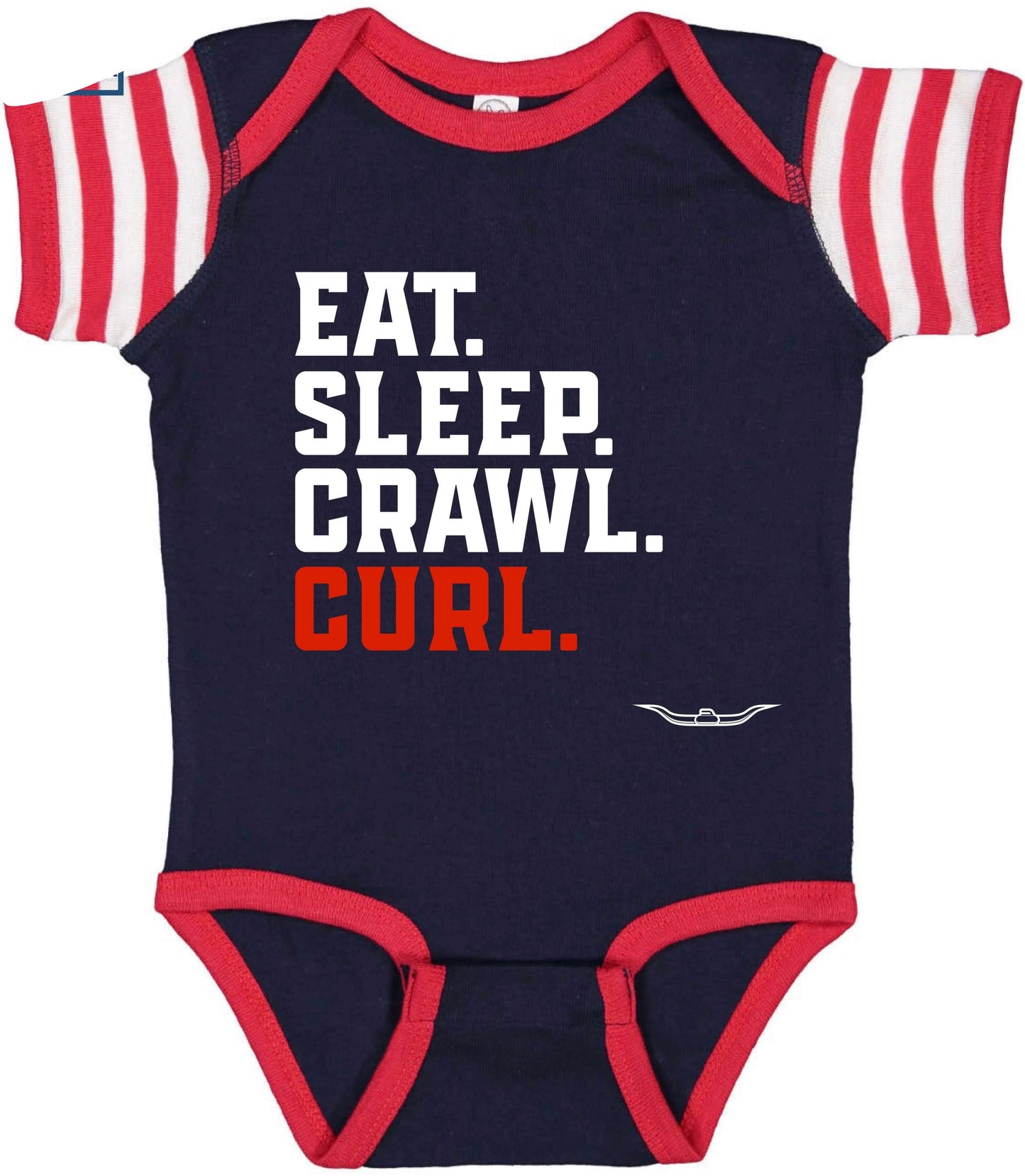 Eat. Sleep. Crawl. Curl Onsie