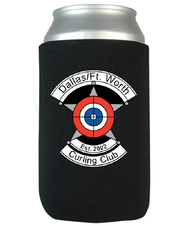 DFW Curling Club Retro Logo Koozie