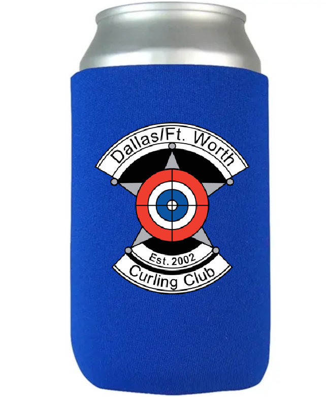 DFW Curling Club Retro Logo Koozie