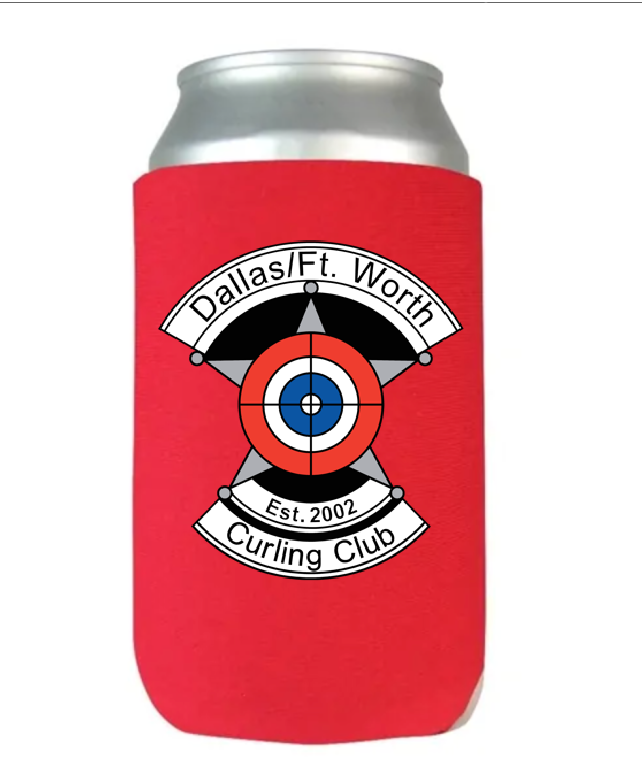 DFW Curling Club Retro Logo Koozie